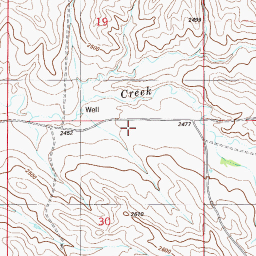 Topographic Map of 12N56E19CD__01 Well, MT