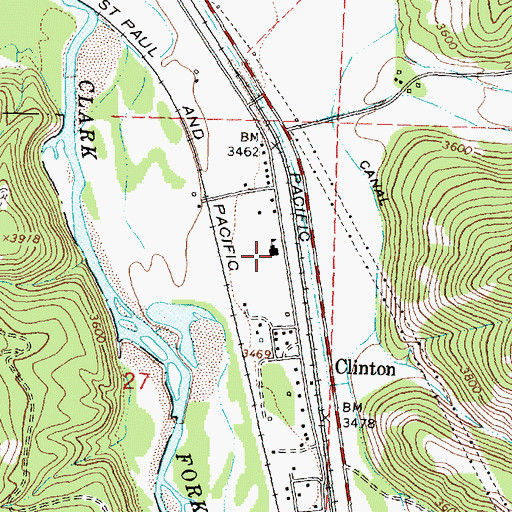Topographic Map of 12N17W27ADBA01 Well, MT