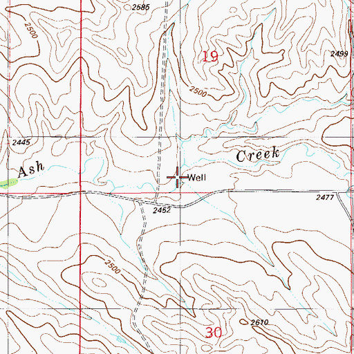 Topographic Map of 12N55E19CDCD01 Well, MT