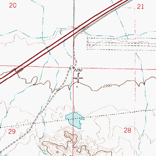 Topographic Map of 12N51E28BBBD01 Well, MT