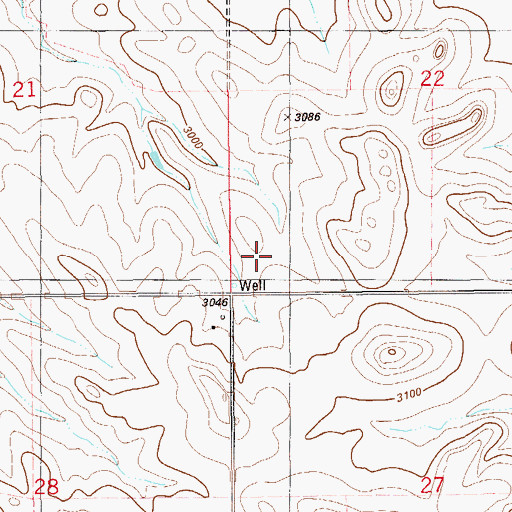 Topographic Map of 12N60E22CCC_01 Well, MT