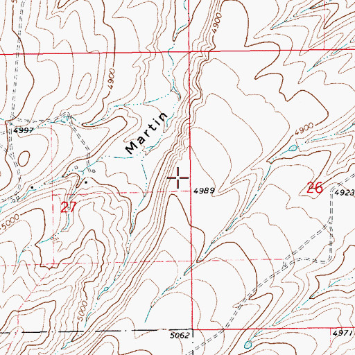 Topographic Map of 12N14E27AD__01 Spring, MT