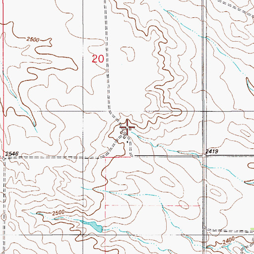 Topographic Map of 12N55E20DCCD01 Well, MT