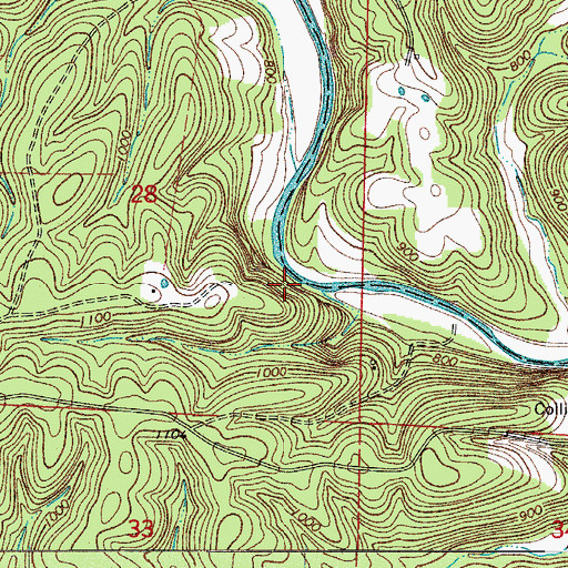 Topographic Map of Gray Bluff, AR