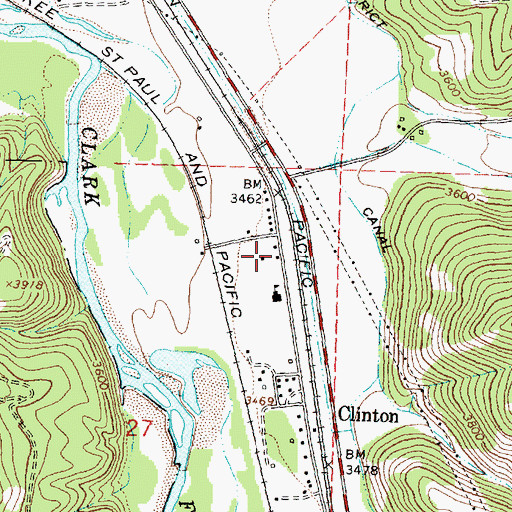 Topographic Map of 12N17W27AACA01 Well, MT