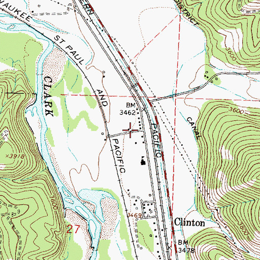 Topographic Map of 12N17W27AABD01 Well, MT