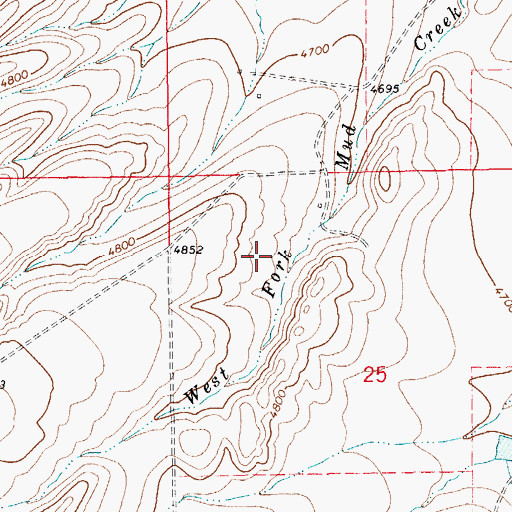 Topographic Map of 12N14E25BB__01 Well, MT
