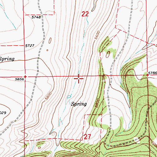 Topographic Map of 12N13E22CD__02 Spring, MT
