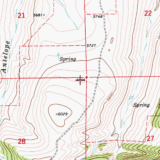 Topographic Map of 12N13E21DD__02 Spring, MT