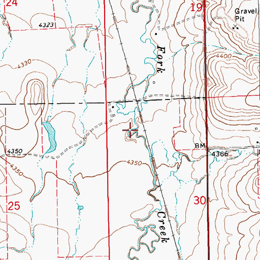 Topographic Map of 12N16E30BB__01 Well, MT