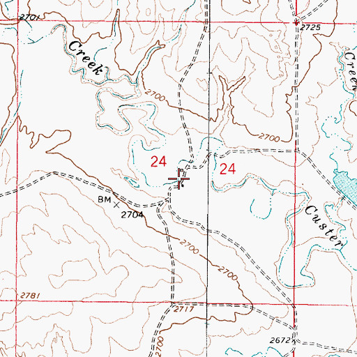 Topographic Map of 12N47E24DBBA01 Well, MT