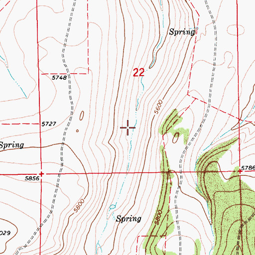 Topographic Map of 12N13E22CA__01 Spring, MT