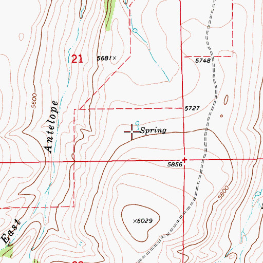 Topographic Map of 12N13E21DB__01 Spring, MT