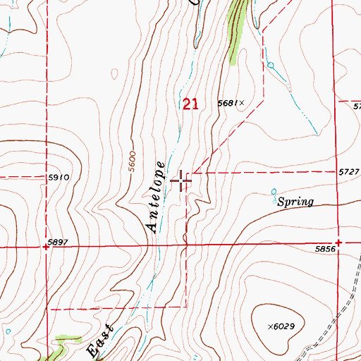 Topographic Map of 12N13E21CA__01 Spring, MT