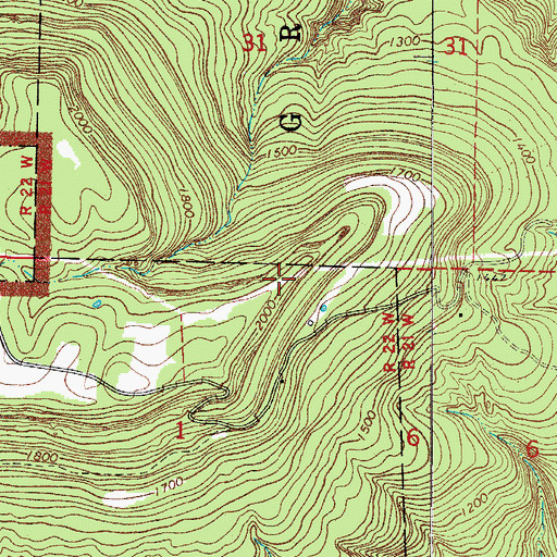 Topographic Map of McFerrin Point, AR