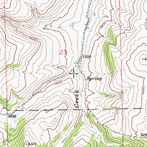 Topographic Map of 12N12E23DB__01 Spring, MT