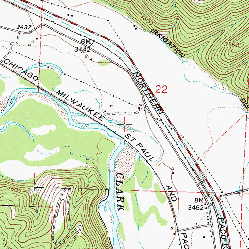 Topographic Map of 12N17W22CADD01 Well, MT
