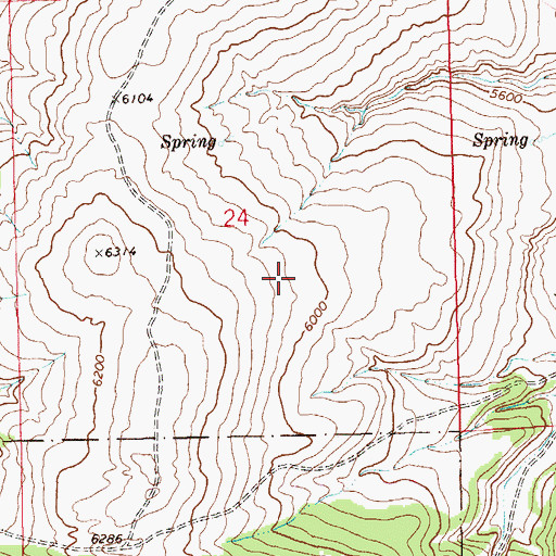 Topographic Map of 12N12E24DB__01 Spring, MT