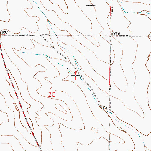 Topographic Map of 12N44E20ACAD01 Well, MT