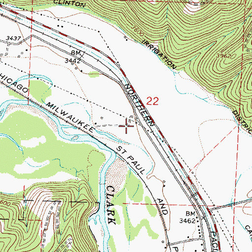 Topographic Map of 12N17W22DBCB01 Well, MT