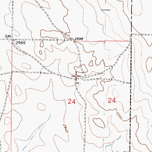 Topographic Map of 12N44E24ACBB01 Well, MT