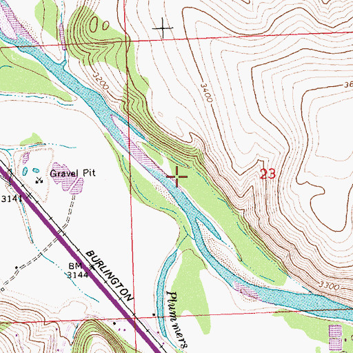 Topographic Map of 12N20W35CBAB01 Well, MT