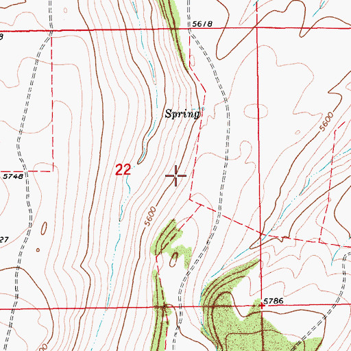 Topographic Map of 12N13E22AC__01 Spring, MT