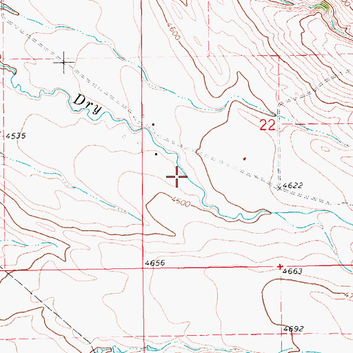 Topographic Map of 12N16E22CB__01 Well, MT