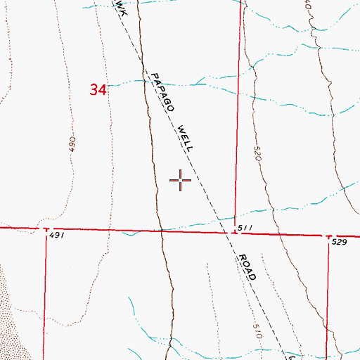 Topographic Map of Mohawk Papago Well Road, AZ