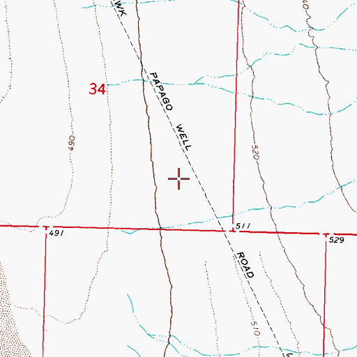 Topographic Map of Mohawk Papago Well Road, AZ