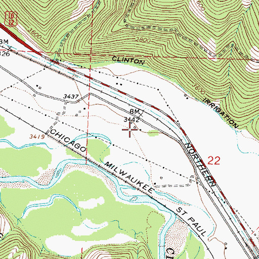 Topographic Map of 12N17W22BCAD01 Well, MT