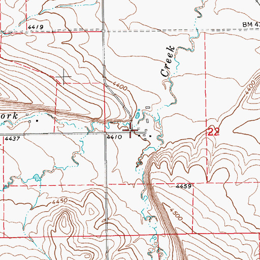 Topographic Map of 12N15E22BCDC01 Well, MT