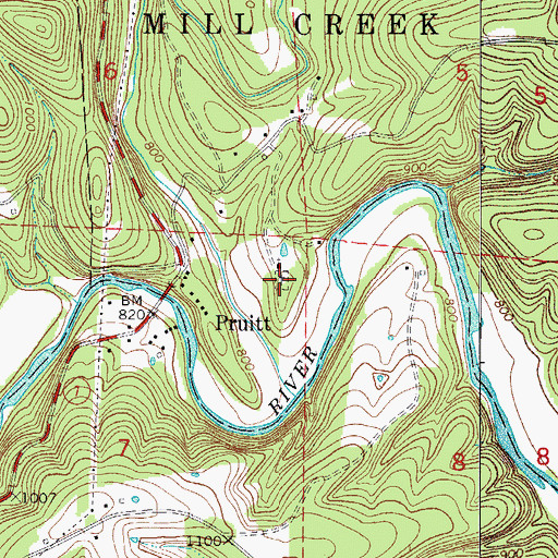 Topographic Map of Shaddox Cemetery, AR