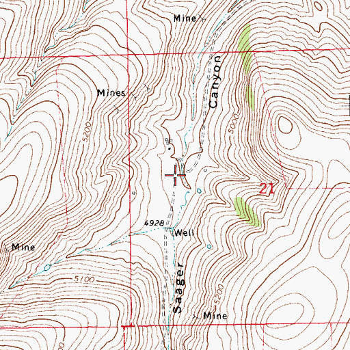 Topographic Map of 12N14E21BC__01 Spring, MT
