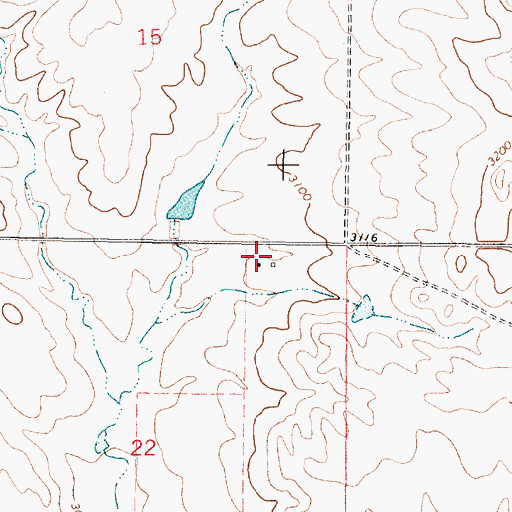 Topographic Map of 12N45E22AABB01 Well, MT