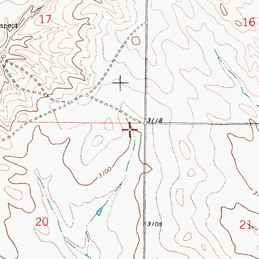 Topographic Map of 12N45E20AAAA01 Well, MT