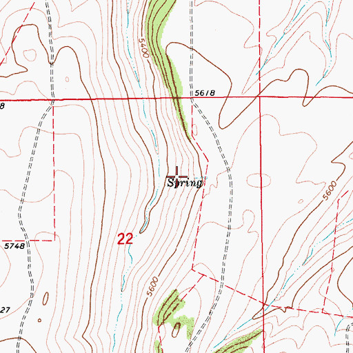 Topographic Map of 12N13E22AB__01 Spring, MT