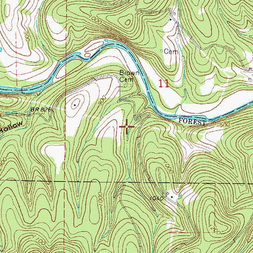 Topographic Map of South Pond, AR