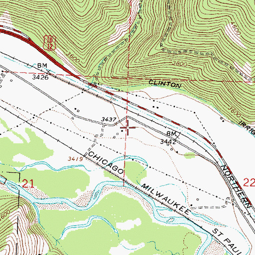 Topographic Map of 12N17W22BBCC01 Well, MT