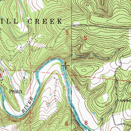 Topographic Map of Welch Bluff, AR