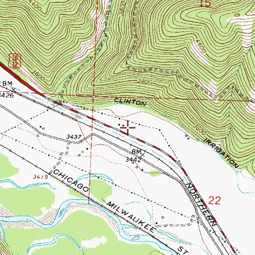 Topographic Map of 12N17W22BBDA01 Well, MT