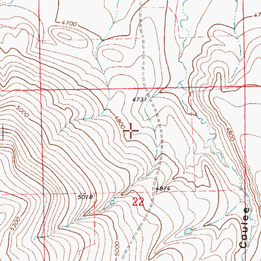 Topographic Map of 12N14E22BA__02 Spring, MT