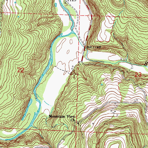 Topographic Map of Whiteley Cemetery, AR