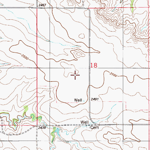 Topographic Map of 12N55E18CA__01 Well, MT