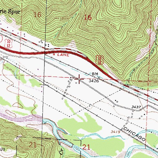 Topographic Map of 12N17W21ABBB01 Well, MT