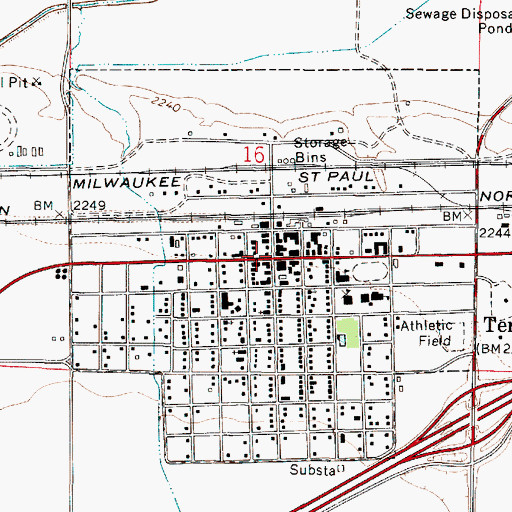 Topographic Map of 12N51E16CADD01 Well, MT