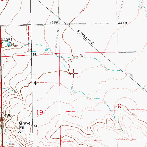 Topographic Map of 12N16E20BB__01 Well, MT