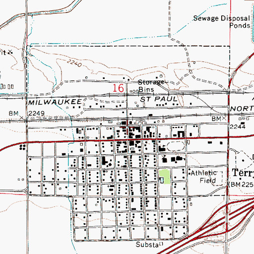 Topographic Map of 12N51E16DBCA01 Well, MT