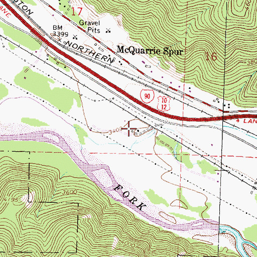Topographic Map of 12N17W17DDCB01 Well, MT