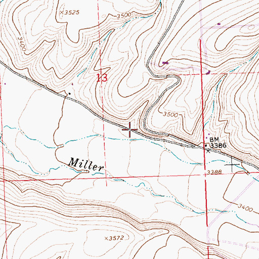 Topographic Map of 12N19W13CAAA01 Well, MT